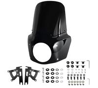 Déflecteur de coque de carénage de pare-brise, Convient pour Harley Fat Boy FLSTF 2000 - 2017, 15 pouces, Convient pour phares de 7 pouces Siège Arrière Carénage(15inch Dark)