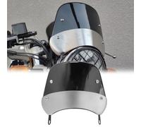 Déflecteur de pare-brise de moto pour phares ronds de 12,7 à 17,8 cm - ABS + construction en métal, adapté pour et motos Cafe