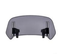 Déflecteur de pare-brise réglable pour moto ATV/UTV/côte à côte - Aileron de pare-brise en ABS avec extension de hauteur, ajusté, blanc ou gris (gris)