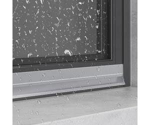 Déflecteur de pluie en caoutchouc autocollant, Bande anti-pluie for portes et fenêtres, multicolore, 25-45 mm x 6 m(Transparent,45MM x 6M)