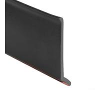 Déflecteur de pluie en caoutchouc noir avec angle biseauté de 135° pour portes coulissantes et battantes - Barrière d'étanchéité étanche aux intempéries - Anti-retour d'eau de pluie (4,3 x 150 cm)