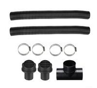 Déflecteur de sortie d'air de chauffage de stationnement de 60 mm avec deux conduits flexibles et T T pour prendre en charge un itinéraire de flux d'air personnalisé dans le chauffage du véhicule (A)