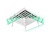 Déflecteur de vent de climatisation central transparent, angle réglable aide à refroidir/chauffer la circulation de l'air anti-condensation, largeur 30 x 30/45 x 45 cm