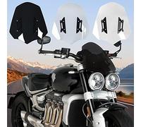 Déflecteur de Vent de Pare-Brise de Moto 3-R Protecteur d'écran de carénage Avant T-riumph Rocket III 3 R 3R 2020 2021 2022 Double Bulle Flyscreen Accessoires de carénage Avant (Fumée)