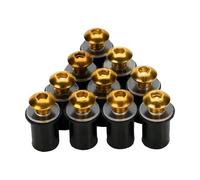 déflecteur de Vent Vis Et Écrous De Fixation pour Pare-Brise De Moto en Aluminium M5 CNC, pour Suzuki, Harley, Honda, Yamaha Déflecteur Moto(Gold)