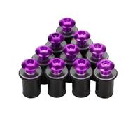 déflecteur de Vent Vis Et Écrous De Fixation pour Pare-Brise De Moto en Aluminium M5 CNC, pour Suzuki, Harley, Honda, Yamaha Déflecteur Moto(Purple)