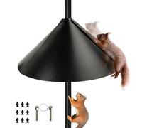 Déflecteur d'écureuil pour mangeoires à oiseaux, 43,2 cm de large, robuste, résistant aux intempéries, pour crochet de berger extérieur, protège les graines d'oiseaux contre les écureuils et les