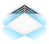 Déflecteur pour climatiseur, Déflecteur d'aération de plafond réglable for bureau à domicile carré blanc plusieurs tailles(19x19cm/7x7in)