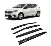 Deflecteur Vitre Voitur Déflecteurs pour Auto Déflecteurs de Vent Déflecteur d'air Déflecteur de pluie Compatible avec Dacia Sandero 2021-2024 Latérale Collables Aérodynamique 4 pièces Montage Externe