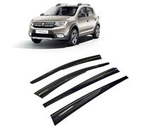 Deflecteur Vitre Voitur Déflecteurs pour Auto Déflecteurs de Vent Déflecteur d'air Déflecteur de Pluie Compatible avec Dacia Sandero Stepway 2008-2020 Fenêtre Collables 4 pièces Montage Externe