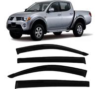 Deflecteurs d'air pour Mitsubishi L200 Triton 2006-2012 2013 2014, Déflecteurs Vent deflecteur Voiture Avant ArrièRe Pare-Pluie Pare-Soleil Vitres aériens