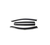Déflecteurs d'air Protections Anti-Pluie pour Portières De Voiture pour Polo 2005-2010 en Plastique PC avec Bande Chromée Lot De 4 Pièces Visières Fenêtre(Sedan)
