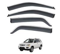 Deflecteurs de Pluie pour Kia Sportage MK2-JE/KM 2004-2009, Déflecteurs Adhésifs Externe Pare-Pluie Vitre Latérale avec des Rayures Vives