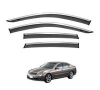 Deflecteurs de Pluie pour Nissan Fuga MK1-Y50 2004-2008, Déflecteurs Adhésifs Externe Pare-Pluie Vitre Latérale avec des Rayures Vives