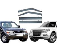 Déflecteurs de Vent & Pluie pour Mitsubishi Pajero V73-V97 MK3-V60 MK4-V80 2001-2021 - 4 Pièces, Pare-Pluie Vitre Latérale, Accessoire Auto, Protection Météo