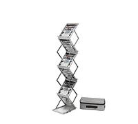 Deflecto 36100 Présentoir de Sol A4 Portable avec 6 Étagères Double Face - Présentoir Flyers A4 pour Affichage