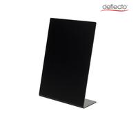 DEFLECTO Ardoise inclinée en L en acrylique noir. Epaisseur 2 mm, format A7, 74 x 105 mm SSPA714-2