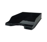 Deflecto Bac à courrier A4 auto-empilable en noir classique - Bac à courrier - Organiseur de bac à papier A4 - Porte-courrier - Organiseur de courrier - Plateau de bureau - CP130STBLK