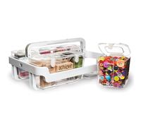 Deflecto Caddy, système de Rangement avec 5 boîtes de Rangement en Small et Medium, Dimensions 39 x 30,5 x 39,5 cm, système d'organisation pour Accessoires de Bureau