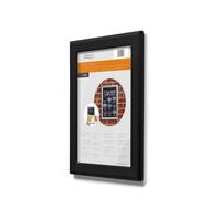 Deflecto Cadre à clipser A4 - Élégant cadre en aluminium noir pour affichage mural - Support de certificat et d'affiche avec clips d'ouverture pratique sur le devant - Cintre élégant pour la maison et