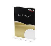 Deflecto Lot de 12 supports de panneau portrait A6 - Présentoir pour menu, brochure et document