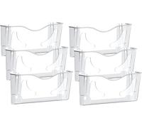 Deflecto Lot de 6 Porte-Documents Muraux A4 en Acrylique Rigide Transparent - Organiseur Banette Murale Robuste pour Bureau, Maison & École - Fixation Sécurisée, Gain de Place & Visibilité Instantanée