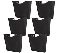 Deflecto Lot de 6 porte-documents muraux A4 en graphite portrait - Porte-affiche A4 - Porte-dépliants A4 - Porte-lettres mural - Présentoir de dépliants - Porte-affiches A4 - Supports de menu A4