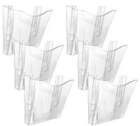 Deflecto Lot de 6 porte-documents muraux A4 fumés - Support de panneau A4 - Porte-brochures A4 - Porte-lettres mural - Présentoir de dépliants - Porte-affiches A4 - Porte-menu A4