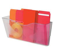 Deflecto Lot de 6 porte-documents muraux format paysage fumé - Porte-documents A4 - Porte-brochures A4 - Porte-lettres mural - Porte-revues mural