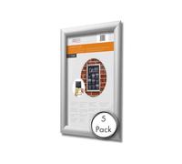 Deflecto Pk Lot de 5 cadres photo A4 en aluminium Argenté