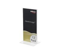 Deflecto Porte-affiche 1/3 A4 portrait (Lot de 12) - Présentoir pour étalage, menus et dépliants