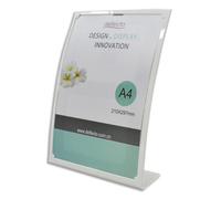DEFLECTO Porte-affiche incliné vertical A4 forme bombé Blanc - L23,3 x H31 x D9 cm