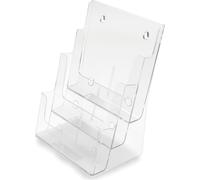 deflecto Porte-brochures 1/3 DIN A4 vertical 3 compartiments transparent