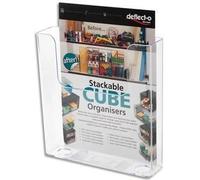 Deflecto Supports de littérature portrait pour affichage - Porte-revues mural A4 avec dos plat - Parfait pour dépliants, brochures et menus