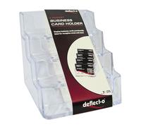 Deflecto Tier Business Card Holder Desktop 4 Pockets Clear Ref De70841