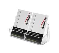 Deflecto Porte-cartes de visite portrait à 2 poches transparent cristal pour comptoir