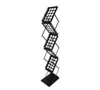 Deflecto Porte-revues A4 pliable à 6 étagères Noir - avec étui de transport - Support Pour Revues, Livres et Magasines A4