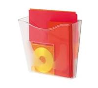 Deflecto Porte-revues mural format A4 avec additifs antimicrobiens formulés par SteriTouch - Porte-documents en plastique transparent pour dossiers, brochures et dépliants