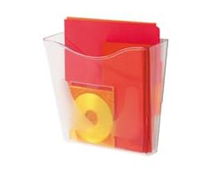 Deflecto Porte-revues mural format A4 avec additifs antimicrobiens formulés par SteriTouch - Porte-documents en plastique transparent pour dossiers, brochures et dépliants