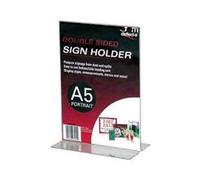 Deflecto Portrait Support de panneau double face en plastique transparent