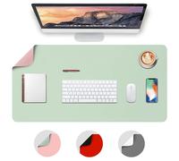 Deflecto Sous-main de bureau réversible double face en similicuir - Tapis de souris - Antidérapant et imperméable - 80 x 40 cm - Rose/vert