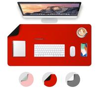 Deflecto Tapis de Bureau Réversible Double Face en Simili Cuir, Protège-Bureau, Tapis de Souris, Bureau, Antidérapant, Imperméable (120cm x 60cm, Noir et Rouge)