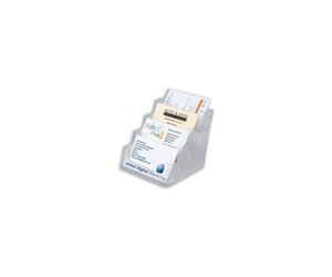 Deflecto Tier Business Card Holder Desktop 4 Pockets Clear Ref De70841