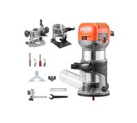 VEVOR Affleureuse 710 W Défonceuse Compacte 6 Vitesses pour Travail Bois, Finition, avec Démarrage Progressif, Base Fixe, Inclinable, Plongeante, Capot d'Aspiration Poussière, Guide Parallèle, Filaire