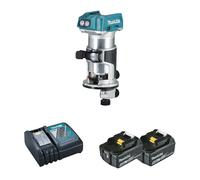 Défonceuse-affleureuse 18V DRT50Z + 2 batteries BL1850B 18V 5 Ah + 1 chargeur rapide DC18RC MAKITA