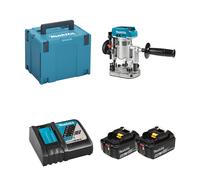 Défonceuse-affleureuse 18V DRT50ZJX3 + 2 batteries BL1850B 18V 5 Ah + 1 chargeur rapide DC18RC MAKITA