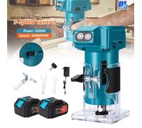 Défonceuse Affleureuse Électrique 1000 W 30 000 tr/min, mandrin 1/4 pouce, 5 vitesses