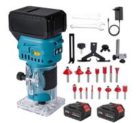 Défonceuse affleureuse électrique 800W 6 vitesses réglables 30 000 tr/min 800W livré avec 15 fraises de fraisage.