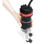 Défonceuse compacte pour bois - 800 W - 30 000 tr/min - Avec 15 fraises - Aluminium noir - Portable - Électrique - 220 V - Pour le travail du bois, le traitement des meubles, le bricolage