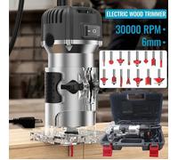 Défonceuse Électrique Bois 800W 6 Vitesses Réglables 33000RPM Avec 15 Accessoires, Affleureuse Aluminium Pour Fraisage Rainurage